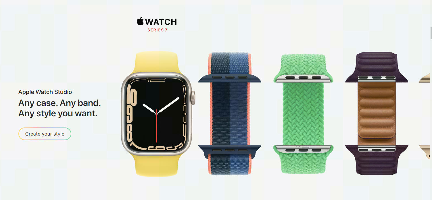 Apple Watch Series 7 与不同表带搭配效果